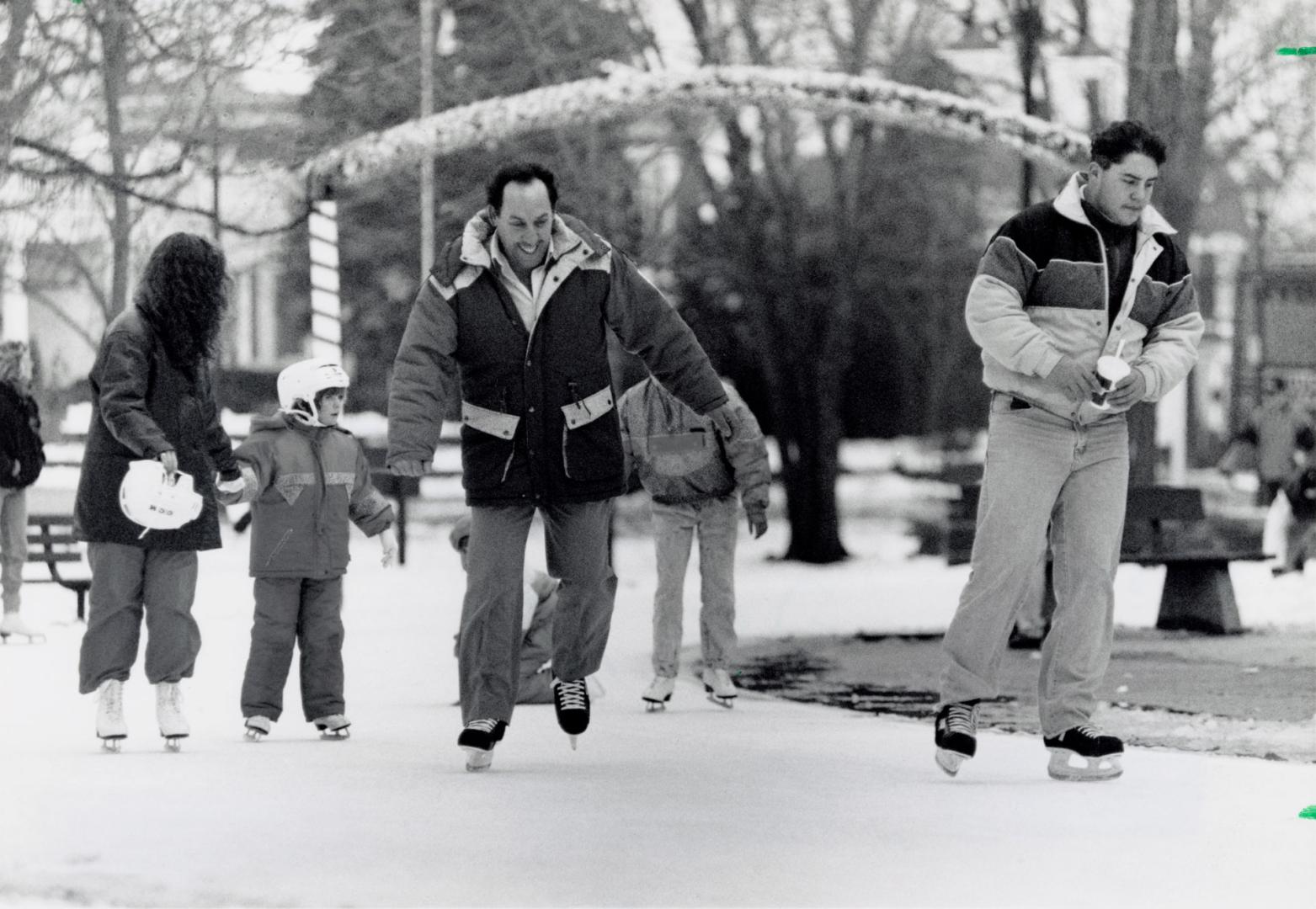 Ice skating path in Gage Park. Brampton, Ontario