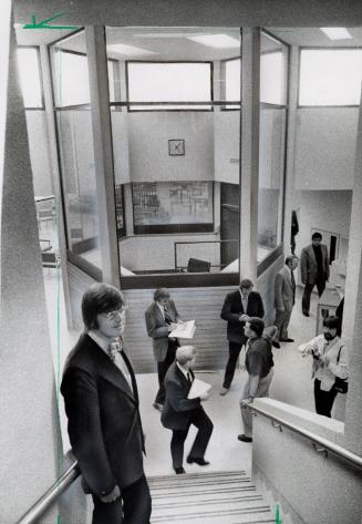 Program director Dr. Richard Meen (foreground) in the new Ontario Correctional Institute. Brampton, Ontario