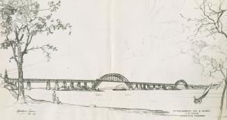 Rendering (drawing) of the new St. Lawrence Bridge. Brockville, Ontario