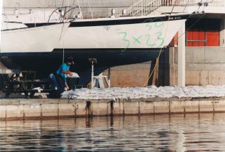 Bronte Harbour breakwall. Bronte, Ontario