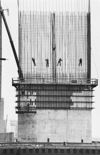 The new Burlington Skyway span under construction. Burlington, Ontario