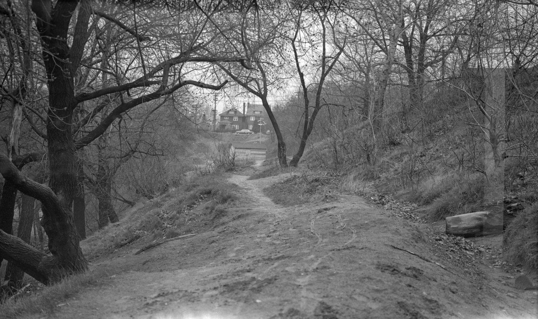 G.T.R. Belt Line, right-of-way, looking north from north of Humberview Road to Methuen Avenue