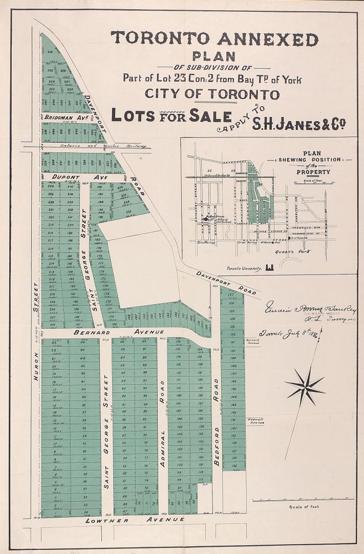 Toronto annexed, plan of sub-division of part of lot: 23 con 2 from Bay, tp. of York, City of Toronto