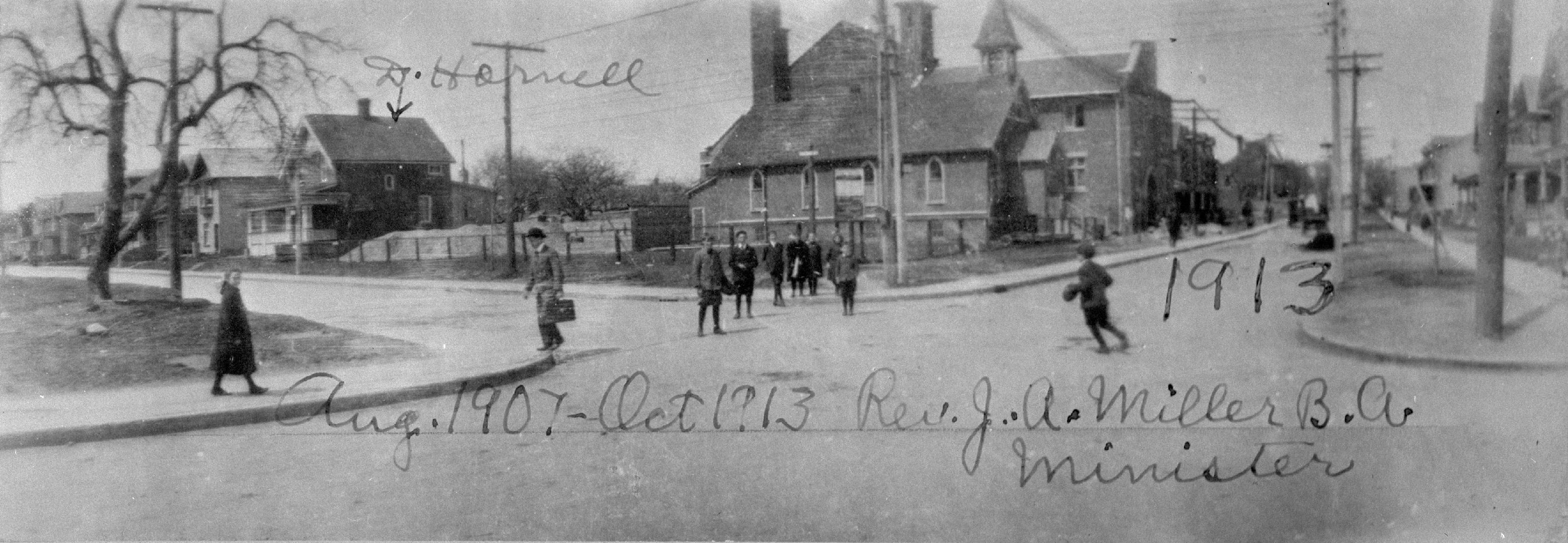 RIVERDALE PRESBYTERIAN CHURCH, Pape Avenue, northwest corner Harcourt Avenue