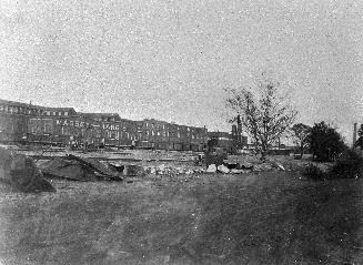 MASSEY-FERGUSON, King St. West, side, west from Strachan Avenue, looking northeast from Liberty St