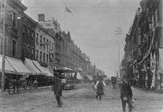 Yonge Street, Queen to College Streets, looking north from Queen St