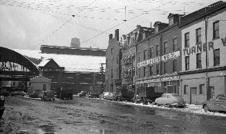 Front Street East, e. of Jarvis St., looking west from west of George St