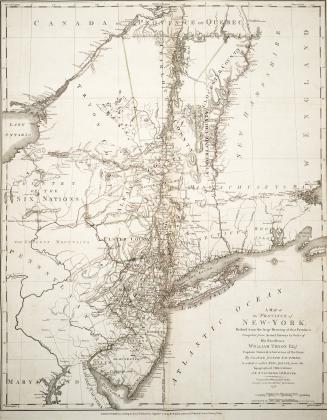 A map of the province of New-York, Reduc'd from the large drawing of that Province, Compiled from Actual Surveys by Order of His Excellency William Tr(...)