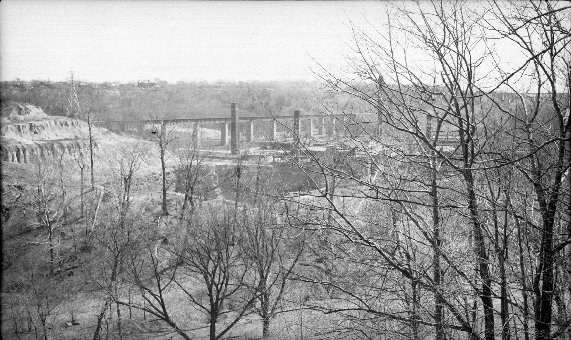 Don Valley Brick Works, Bayview Avenue, west side, south of Chorley Park in Don Valley, looking south from Chorley Park