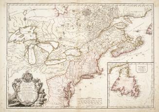 Carte des Pays connus sous le nom de Canada dans laquelle sont distinguees les possessions francoises & angl