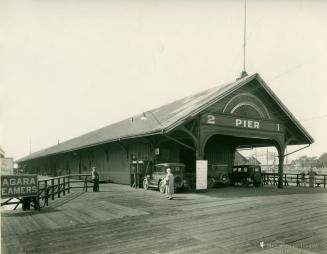 Image shows a Yonge street wharf building.