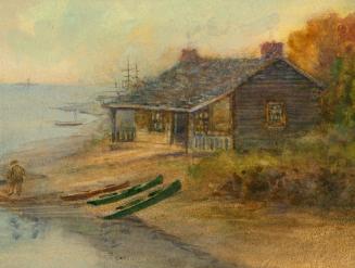 Image shows a house by the lake.