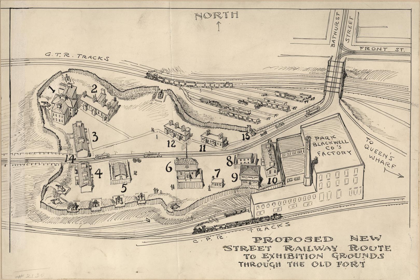 Proposed New Street Railway Route to Exhibition Grounds through the Old Fort