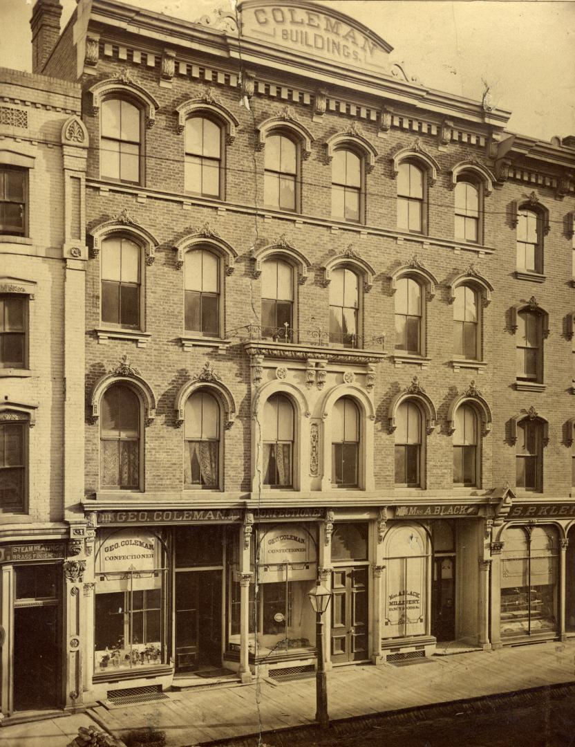 Coleman Buildings, King Street West, south side, between Bay & York Sts