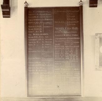 Upper Canada College (1831-1891), interior, honour roll