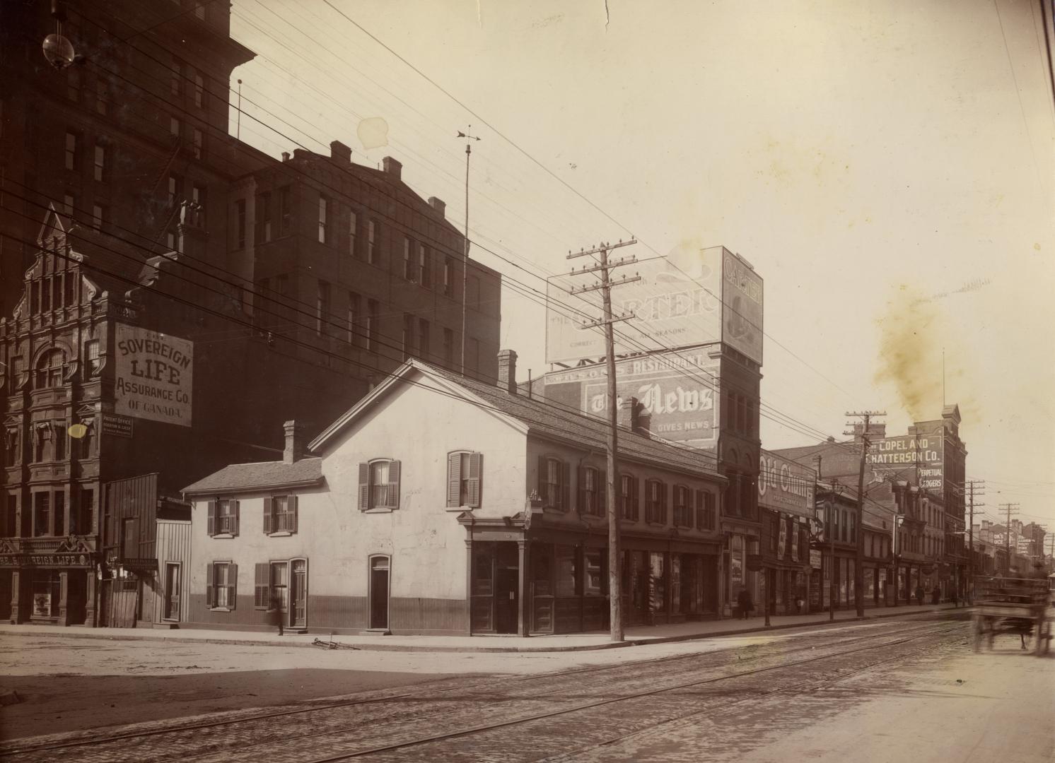 Queen St. West, Yonge to Simcoe Streets, south side, west from Bay St