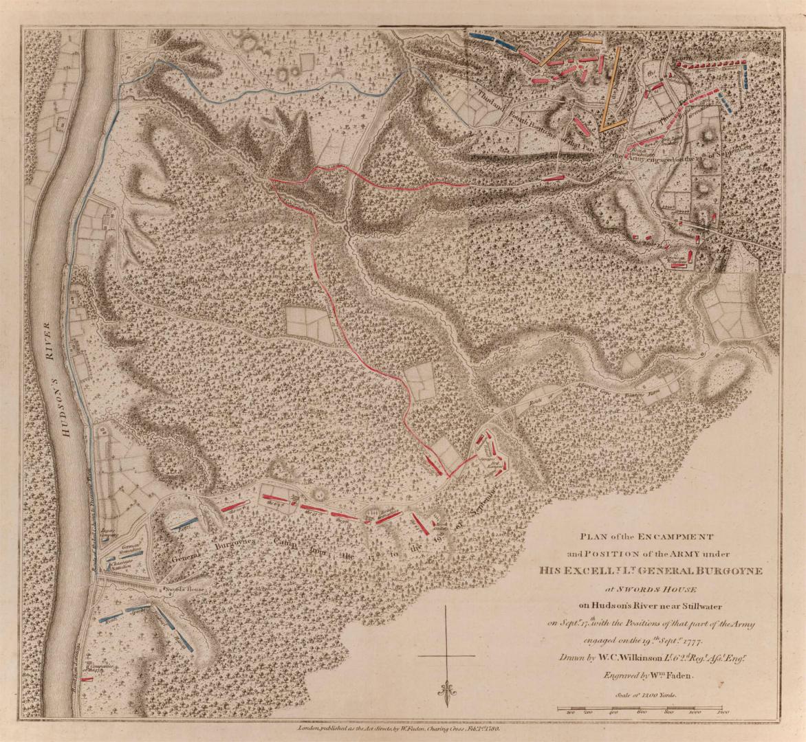 Plan of the Encampment and Position of the Army under His Excellency Lt. General Burgoyne at Swords House on Hudson's River near Stillwater on Septr 17th with the Positions of that part of the Army engaged on the 19th Septr 1777