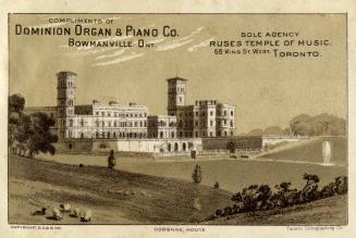 Illustration of Osborne House, Isle of Wight, U.K. and its surroundings. 