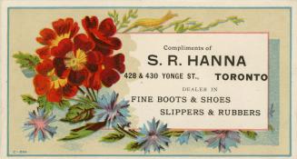 Illustration of colourful flowers and green leaves including red pansies with yellow centres an…