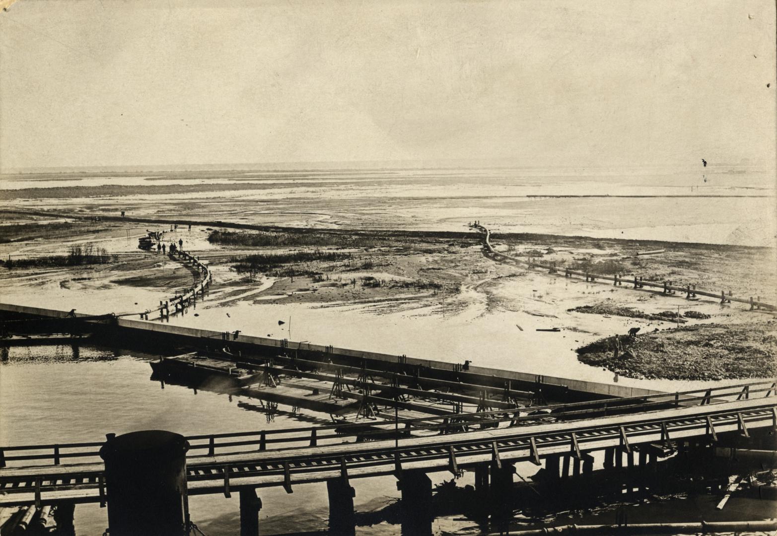 Image shows some dredging being done in the port area.