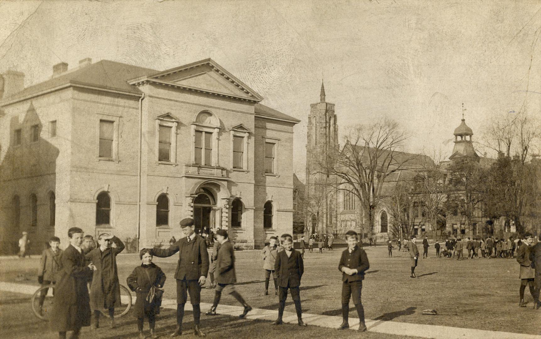 Normal School, Gould St., north side, between Victoria & Church Streets, North Block, looking northwest to Gerrard Street East