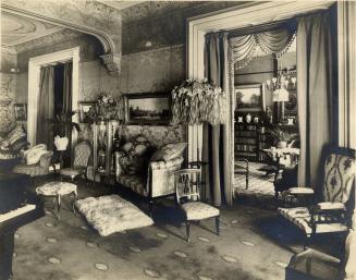 Mason, John Herbert, 'Ermeleigh', Sherbourne Street, southeast corner Wellesley Street East; Interior, drawing room, looking into library