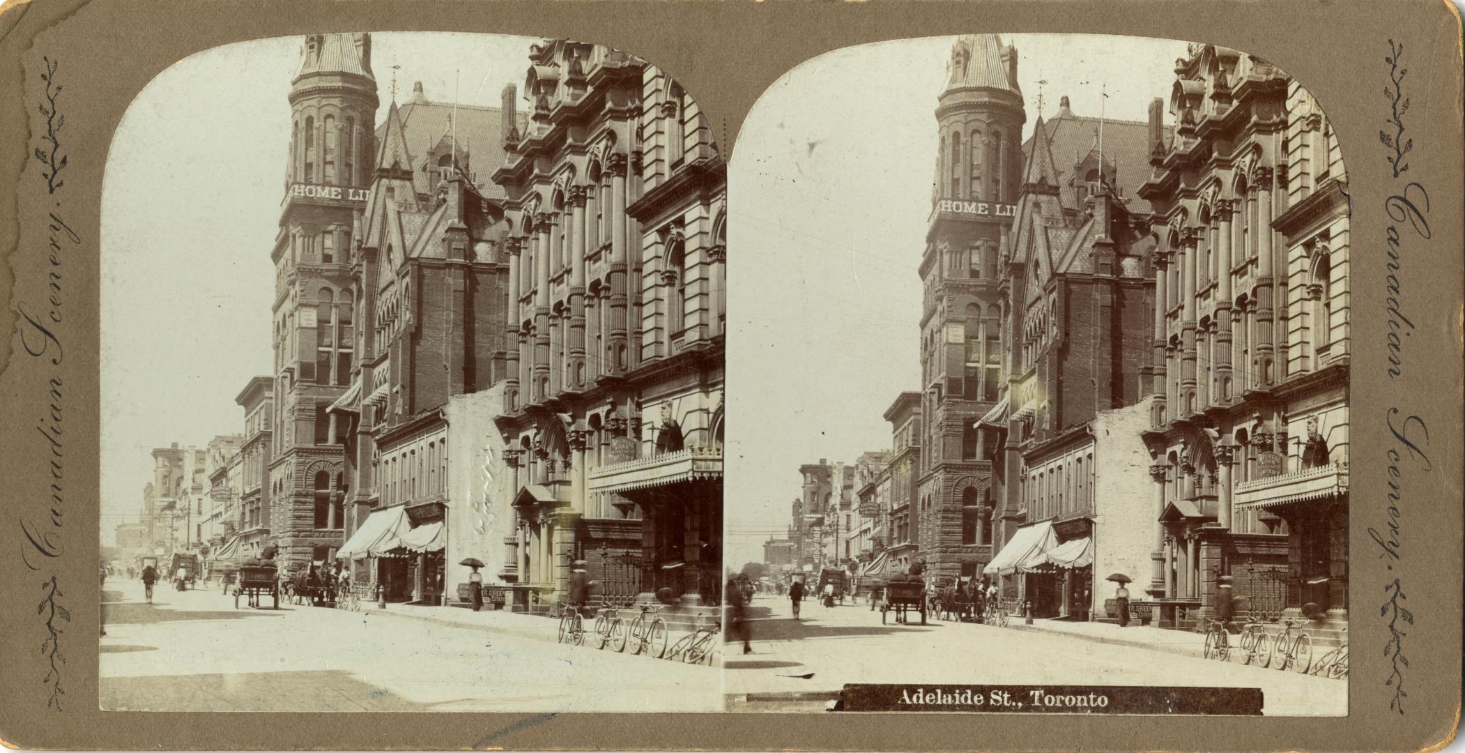 Adelaide Street East, north side, looking west from Toronto Street