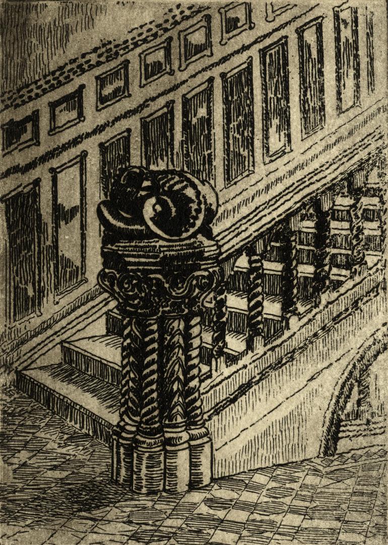 University College, Interior newel post