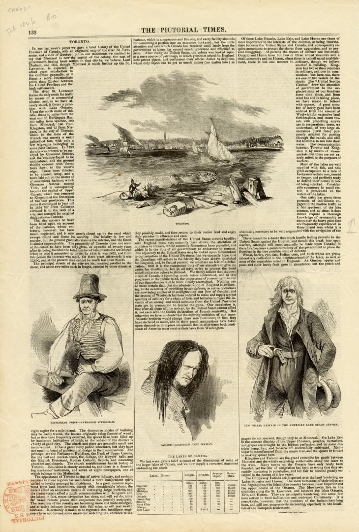 Image shows a page from The Pictorial Times with the portraits of three sailors and some text a…