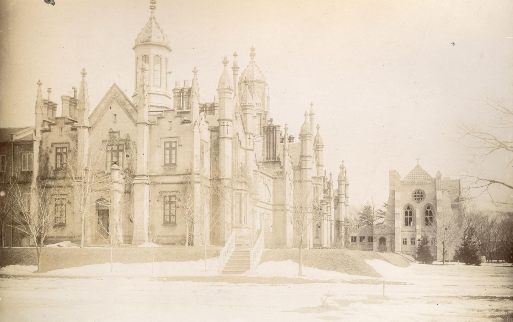 Trinity College (1852-1925), Queen Street West, north side, between Gore Vale Avenue & Crawford St