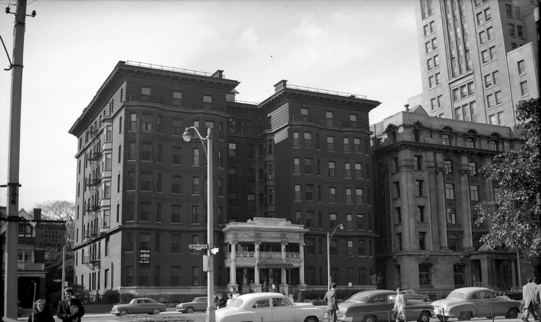 Alexandra Apartments, University Avenue, west side, between Elm & Orde Streets