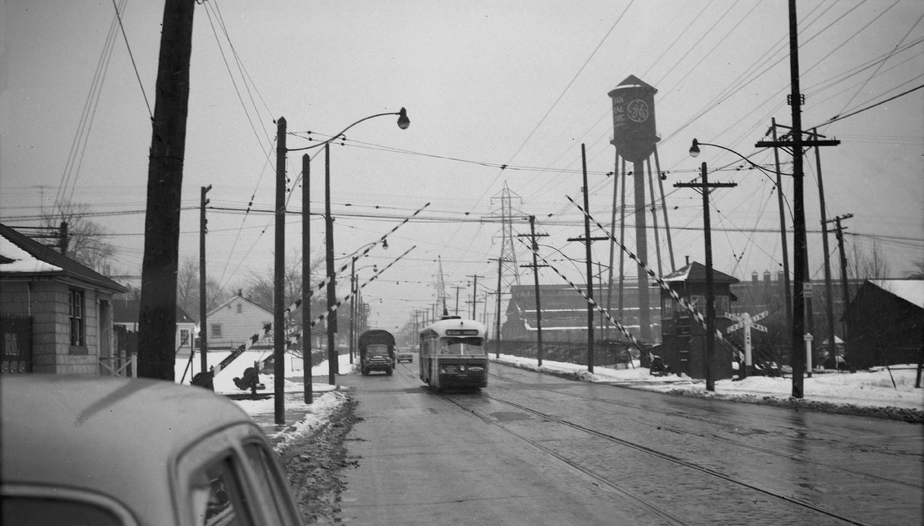 Davenport Road., looking e. from e. of Wiltshire Avenue, showing C.N.R. level crossing