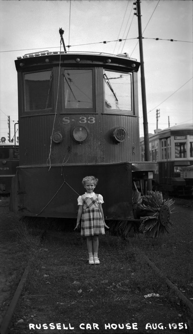 T.T.C., #S-33, sweeper, at Russell carhouse