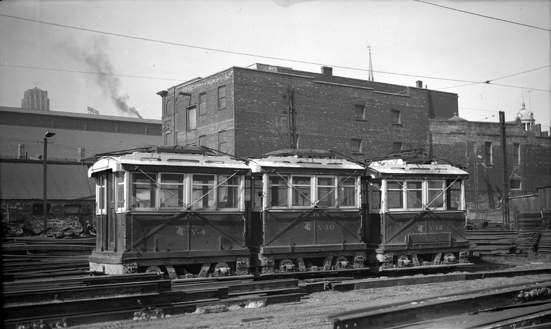 T.T.C., #s Y 4, Y 10 & Y 12, shunters, being scrapped at George St. yard