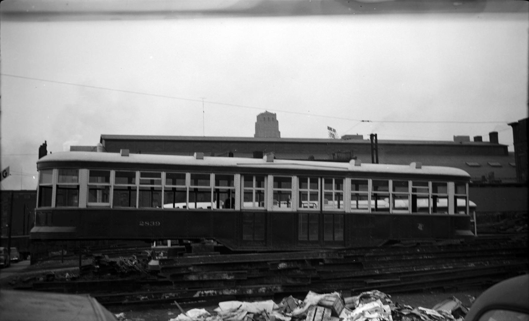 T.T.C., #2839, being scrapped, at George St. yard