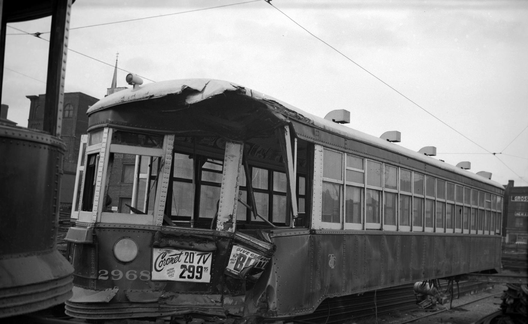 T.T.C., #2968, being scrapped, at George St. yard