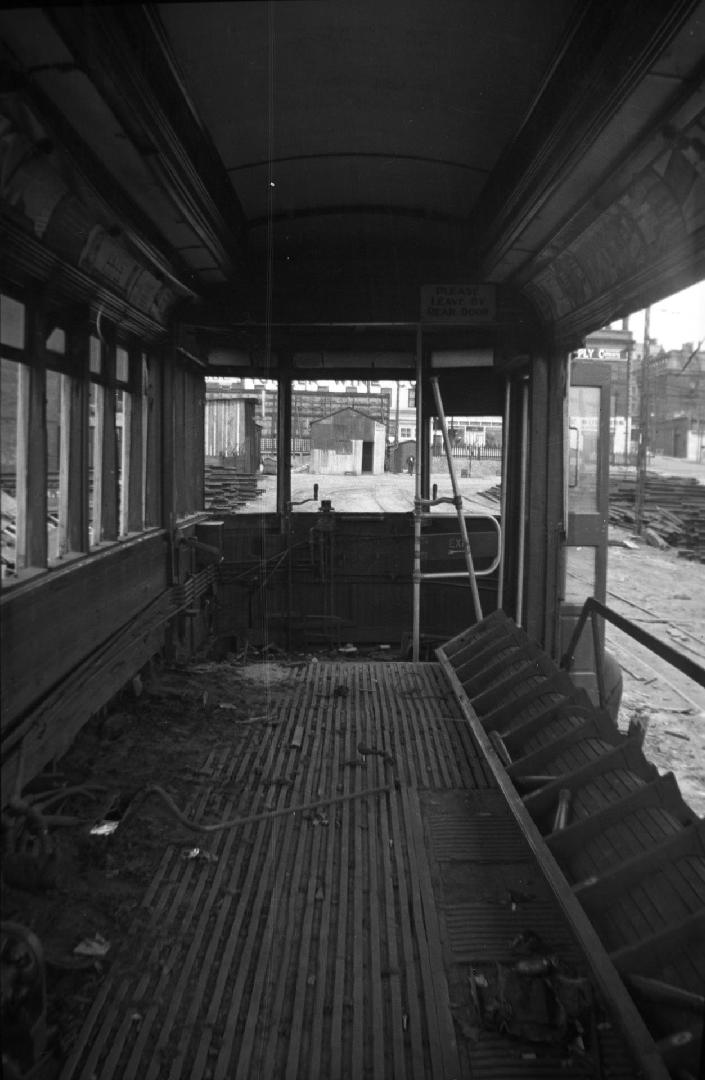 T.T.C., #1774, Interior, being wrecked at George St. yard