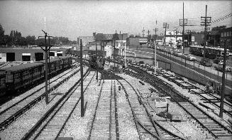 Yonge St. Subway, Davisville Yards, under construction, showing Yonge St., south of Chaplin Cre…