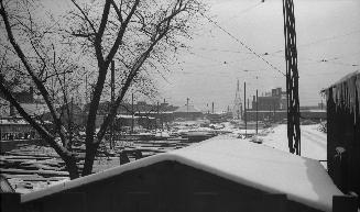 T.T.C, George St. yard, George St., west side, between Esplanade & Front Street East looking south from Front St