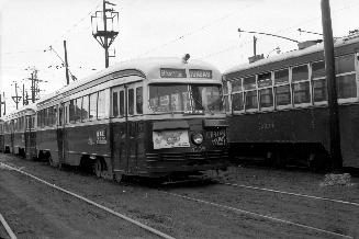 T.T.C., #4105, at Roncesvalles carhouse