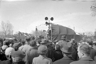 T.T.C., Yonge Street subway, opening ceremonies outside Davisville station, Toronto, Ontario. I…