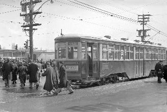 T.T.C., Yonge Street subway, opening ceremonies outside Davisville station, Toronto, Ontario. I ...