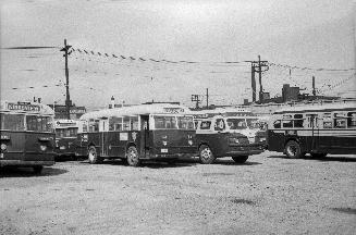 T.T.C., garage, Sherbourne Garage, Sherbourne St., northwest corner Esplanade E., looking northeast