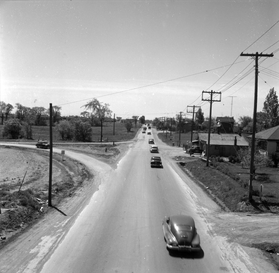 Dufferin St., looking south from Macdonald-Cartier Freeway overpass