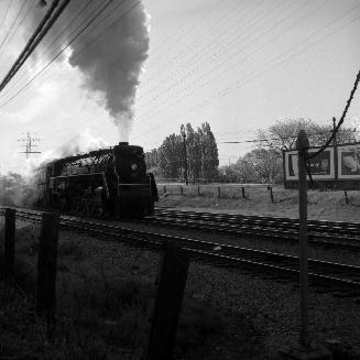 C.N.R., tracks, looking northwest around Sunnyside, showing C.N.R. locomotive #6222