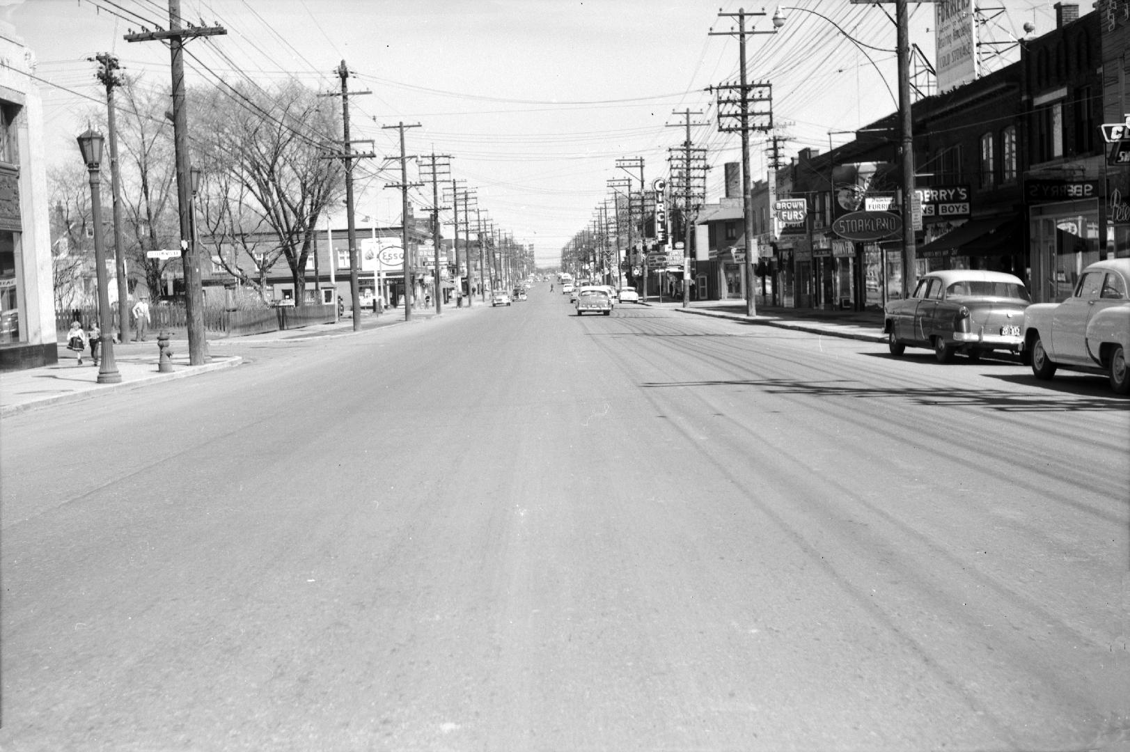 Yonge Street, looking north from south of St. Clement's Avenue, Toronto, Ontario. Image shows a…