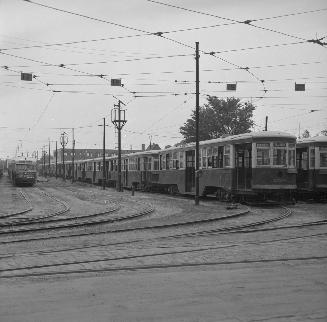 T.T.C., Russell carhouse, Queen Street East, southwest corner Connaught Avenue