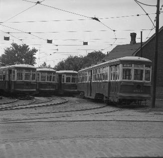 T.T.C., Russell carhouse, Queen Street East, southwest corner Connaught Avenue