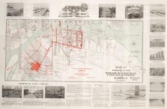 Map of the Border Cities of Windsor, Walkerville, Ford City, Sandwich and Ojibway Canada