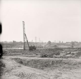 (The) Queensway, looking west from Kingsway South to construction of bridge over Humber River